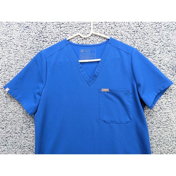 Figs Catarina One Pocket Scrub Top Womens M Healthcare Nurse Doctor Royal Blue - Picture 3 of 11
